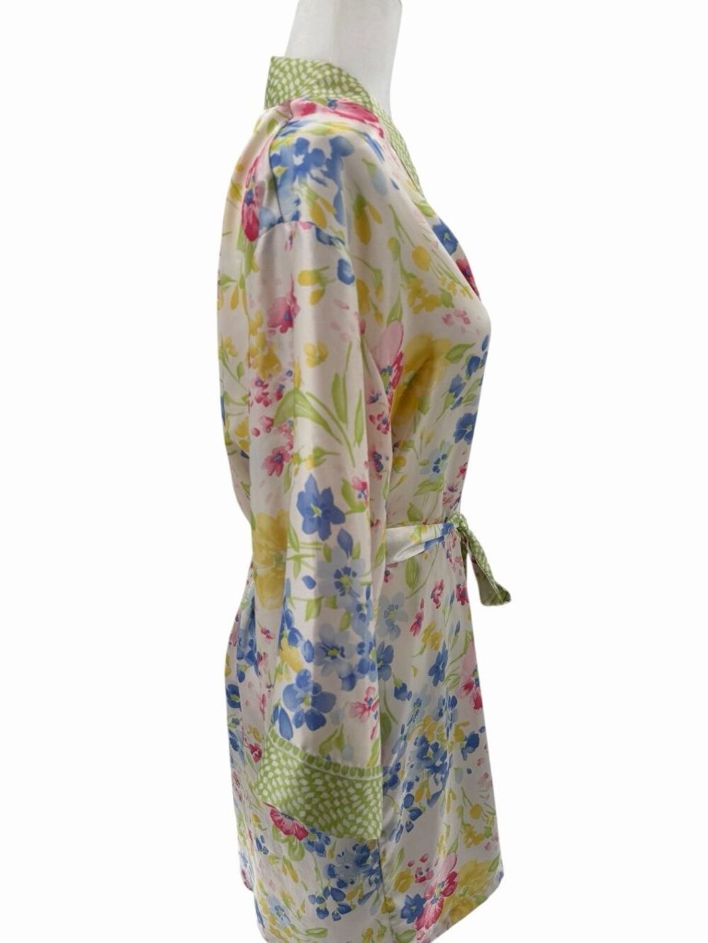 OSCAR DE LA RENTA PINK LABEL Women's Multicolor Floral Silky Robe Medium - Picture 3 of 8